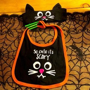 Halloween baby bib and headband set size 0 to 12 months